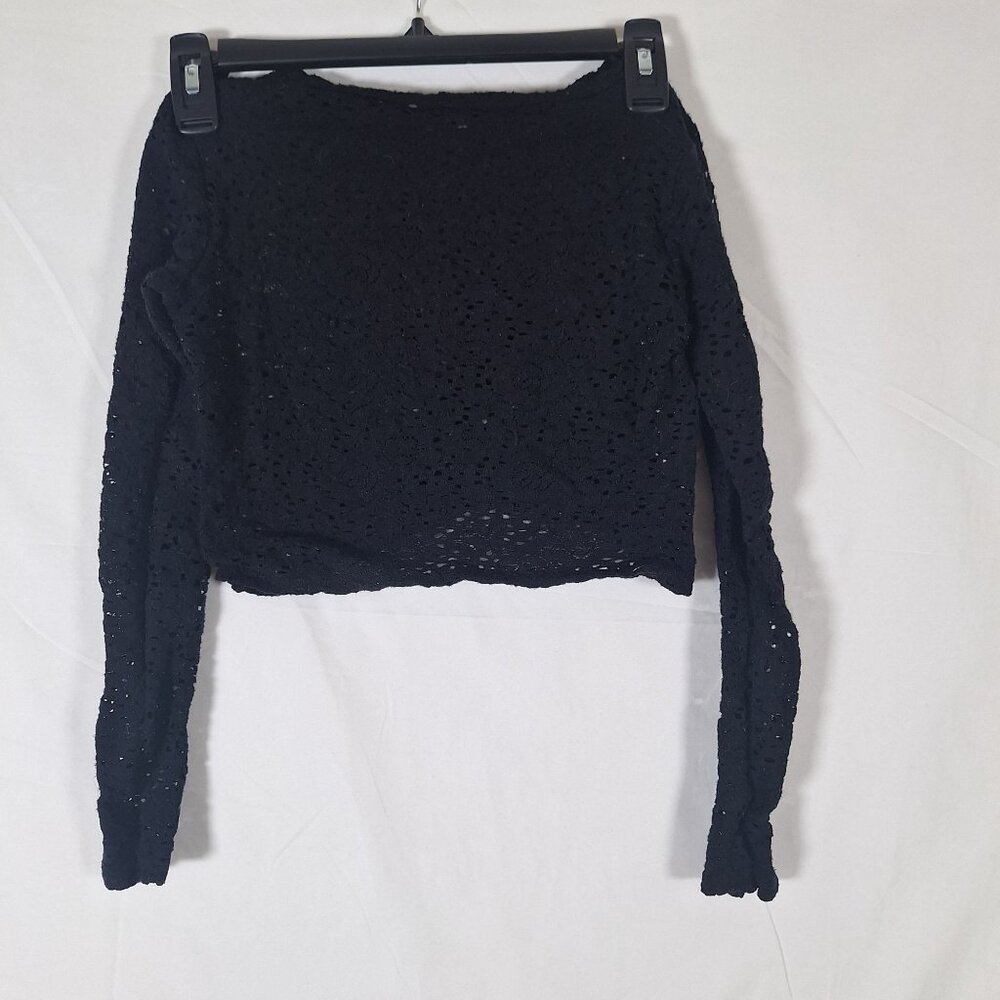 Hollister black Lace Crop Top Goth Witchy Festival